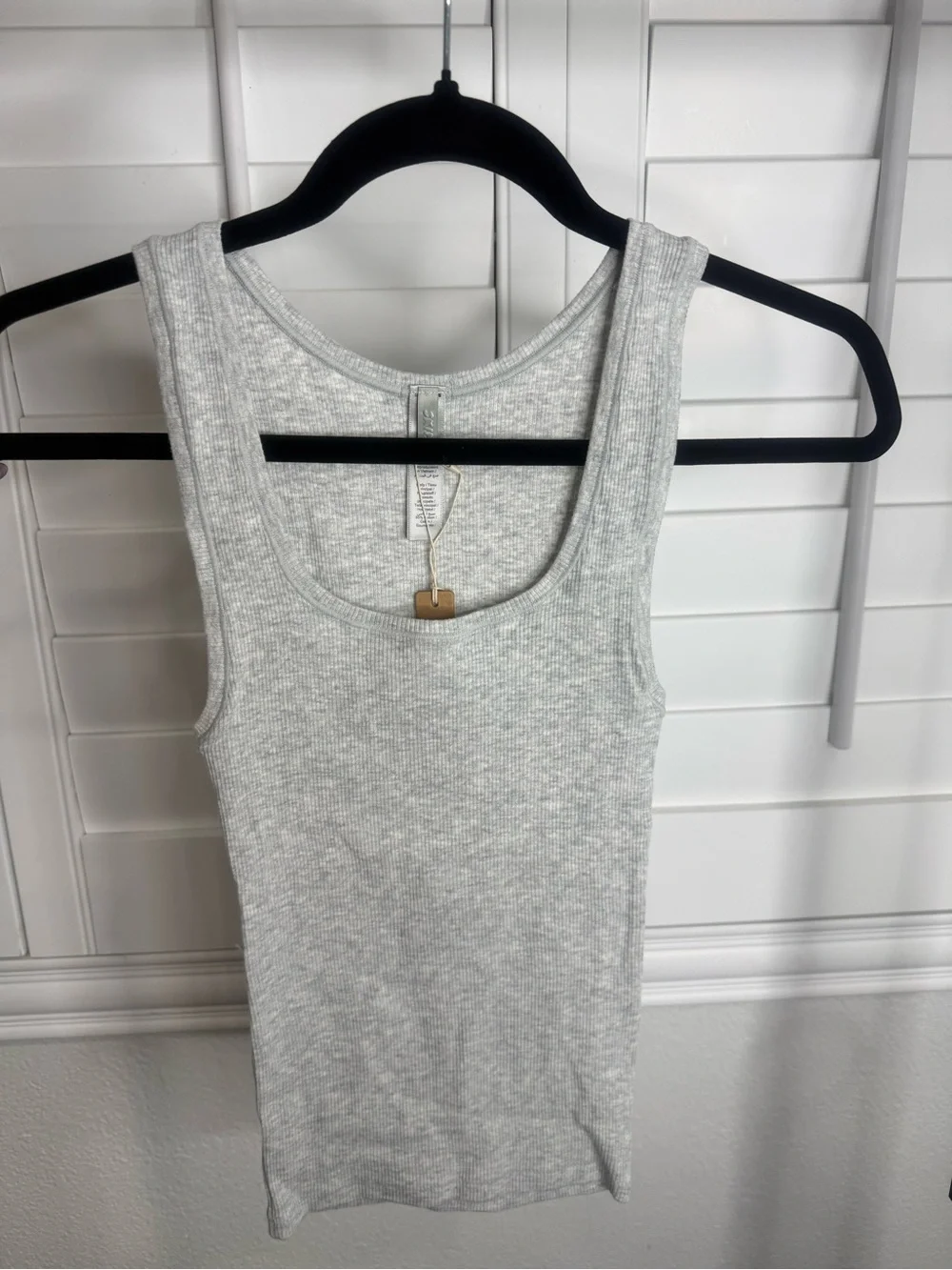 SKIMS Ribbed Scoop Neck Tank Top - Heather Light Gray Size Small